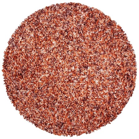 Safavieh 6 x 6 ft. Rio Shag Round Rug Rust & Ivory SG960P-6R